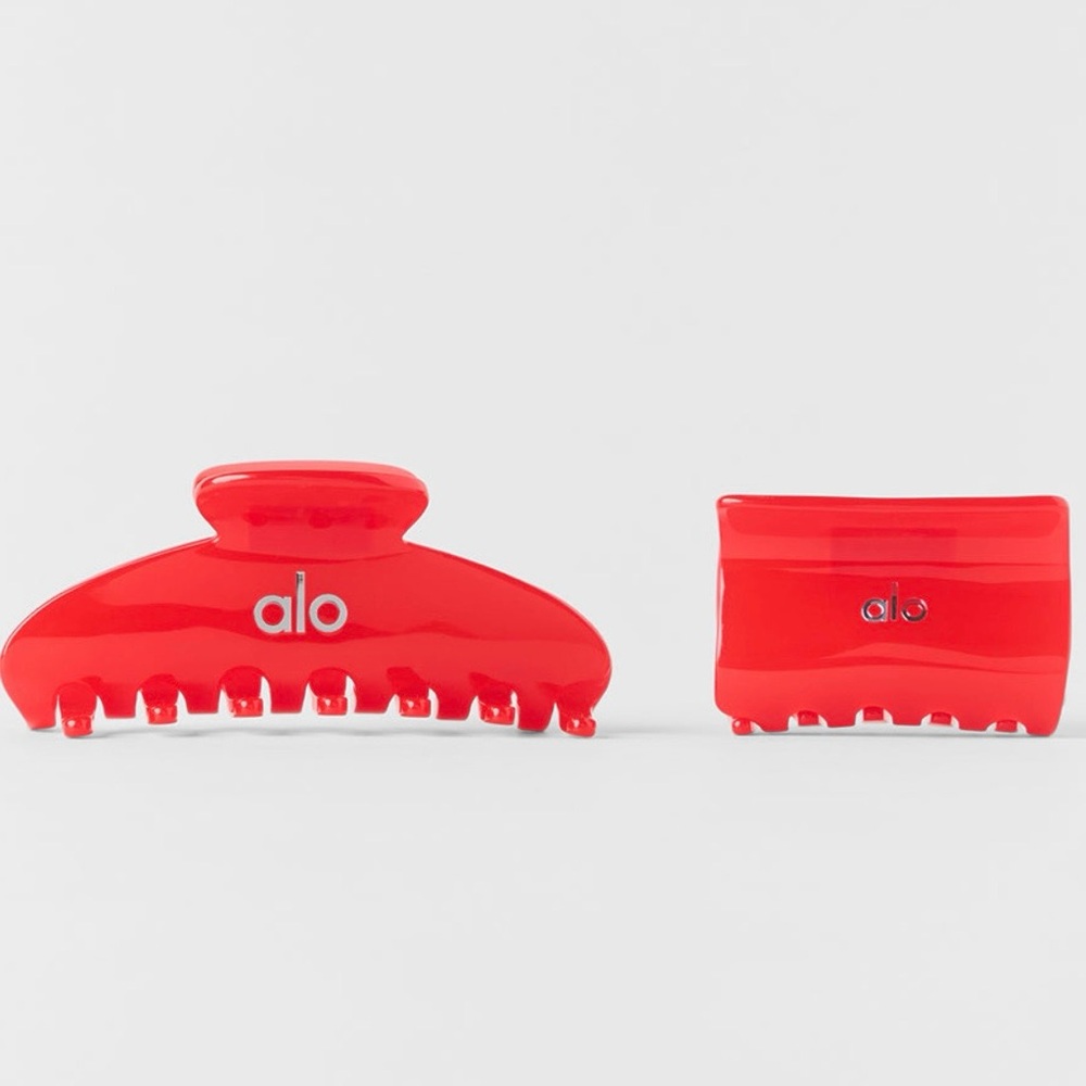 Alo Effortless Claw Clip (2-Pack) NWT Bright Red